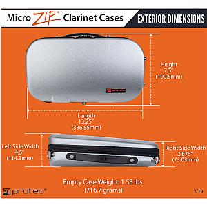 Protec Bb Clarinet Case Bb - Micro Zip ABS (Black/ Blue/ Silver/ Hunter Green)