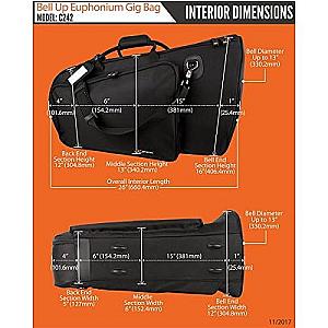 Protec Bell Up Euphonium Gig Bag - Gold Series