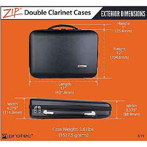 Protec Double Clarinet Case - Micro Zip ABS